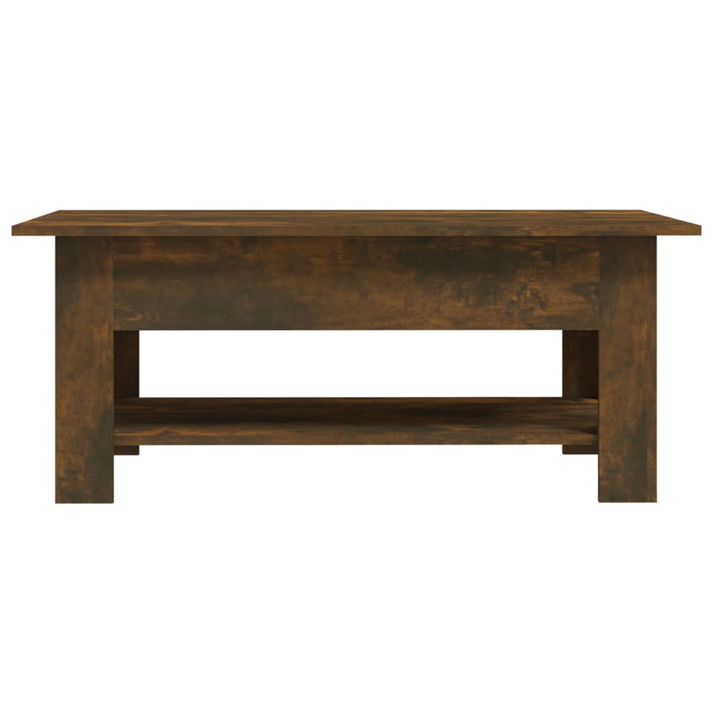 Table basse chêne fumé 102x55x42 cm bois d'ingénierie - XIOS