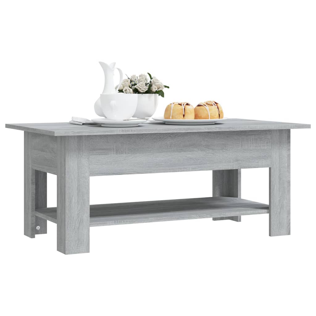 Table basse sonoma gris 102x55x42 cm bois d'ingénierie - XIOS