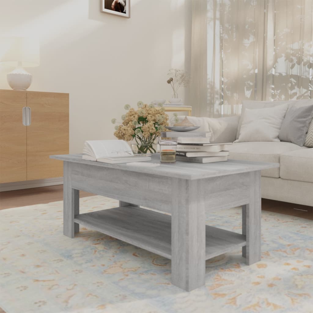 Table basse sonoma gris 102x55x42 cm bois d'ingénierie - XIOS