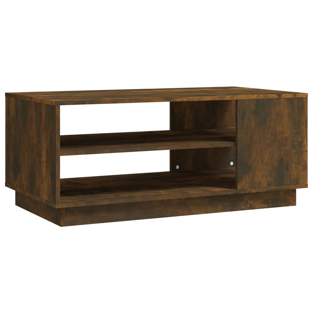 Table basse chêne fumé 102x55x43 cm bois d'ingénierie - XIOS