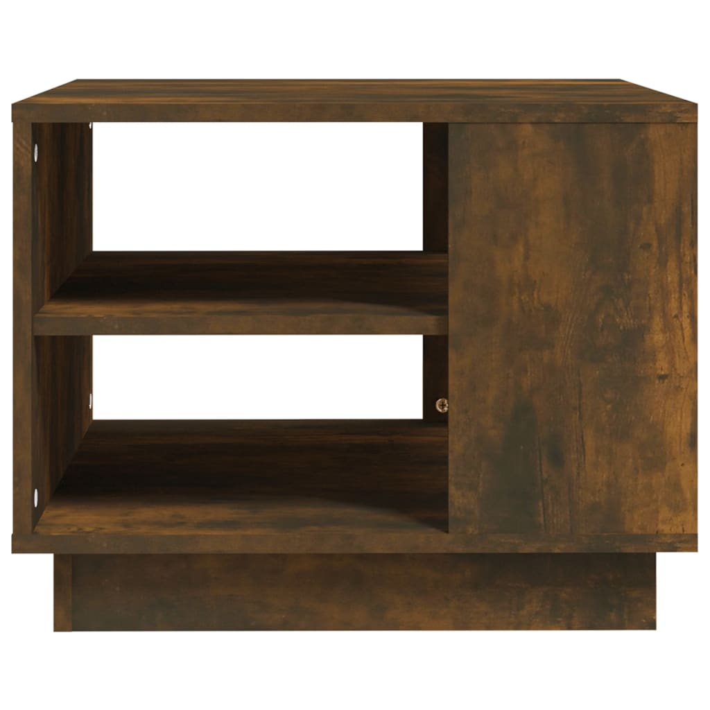 Table basse chêne fumé 55x55x43 cm bois d'ingénierie - XIOS