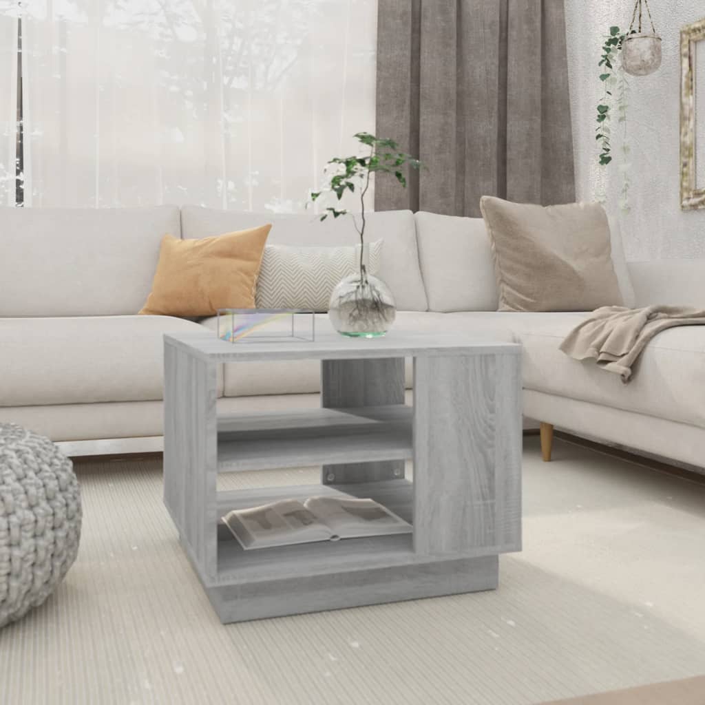 Table basse sonoma gris 55x55x43 cm bois d'ingénierie - XIOS