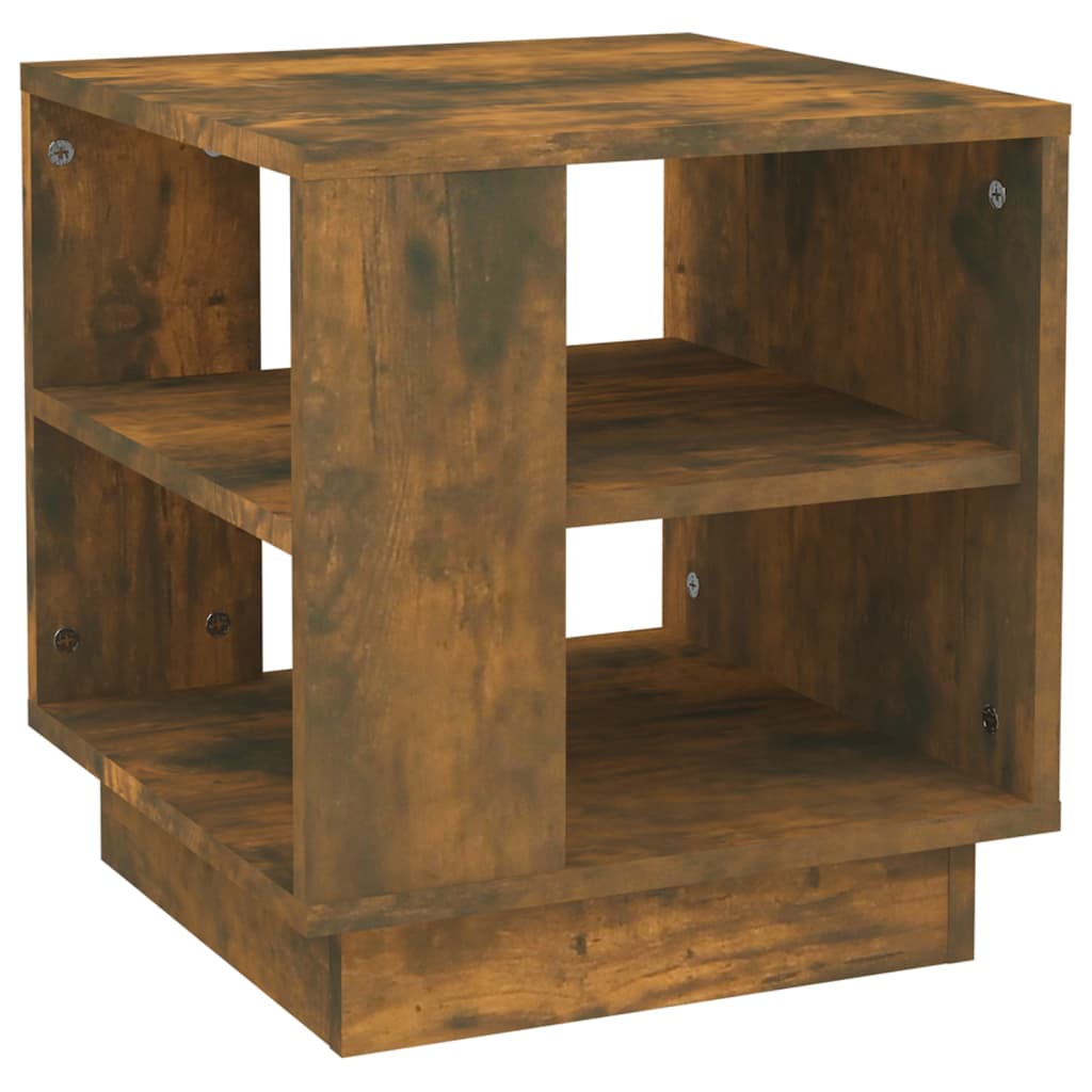 Table basse chêne fumé 40x40x43 cm bois d'ingénierie - XIOS