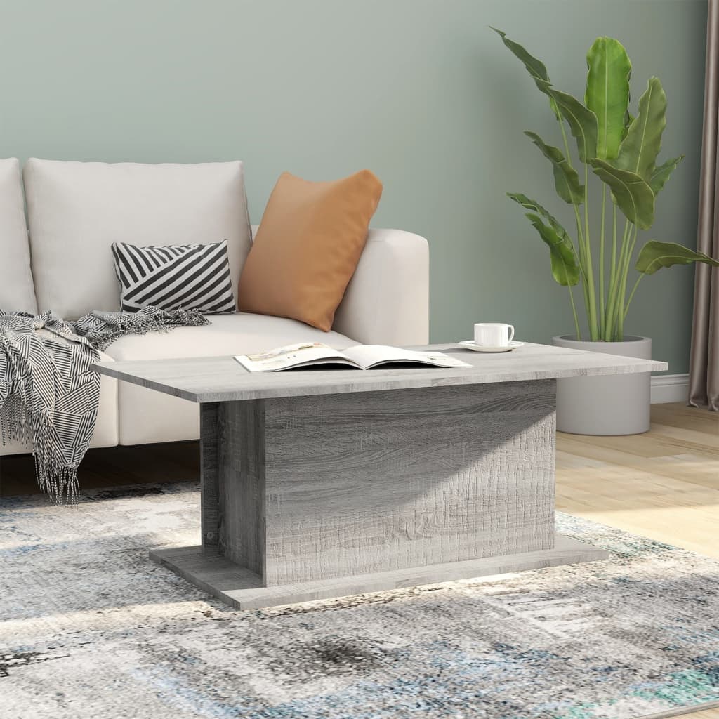 Table basse Sonoma gris 102x55,5x40 cm Bois d'ingénierie - XIOS