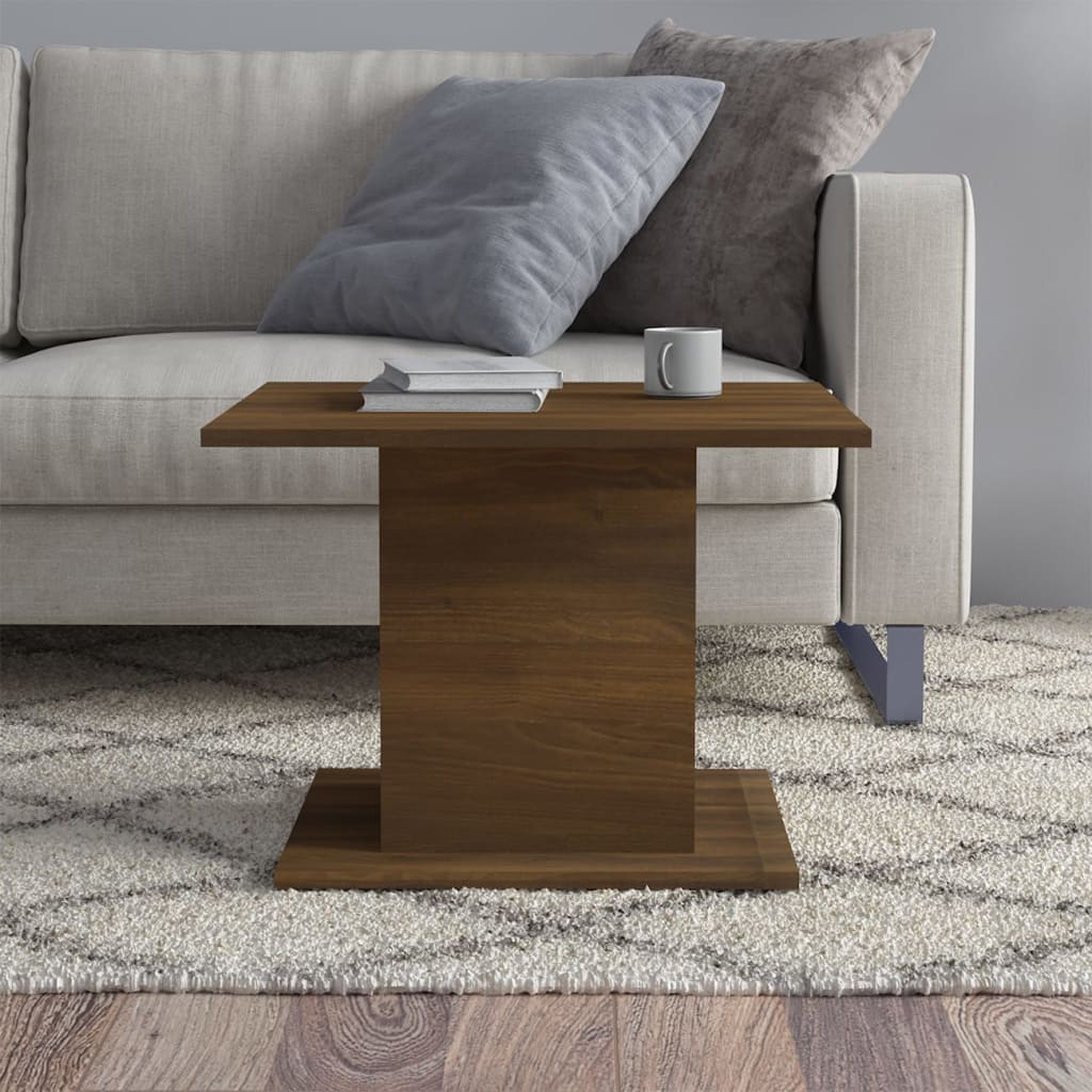 Table basse chêne marron 55,5x55,5x40 cm bois d'ingénierie - XIOS