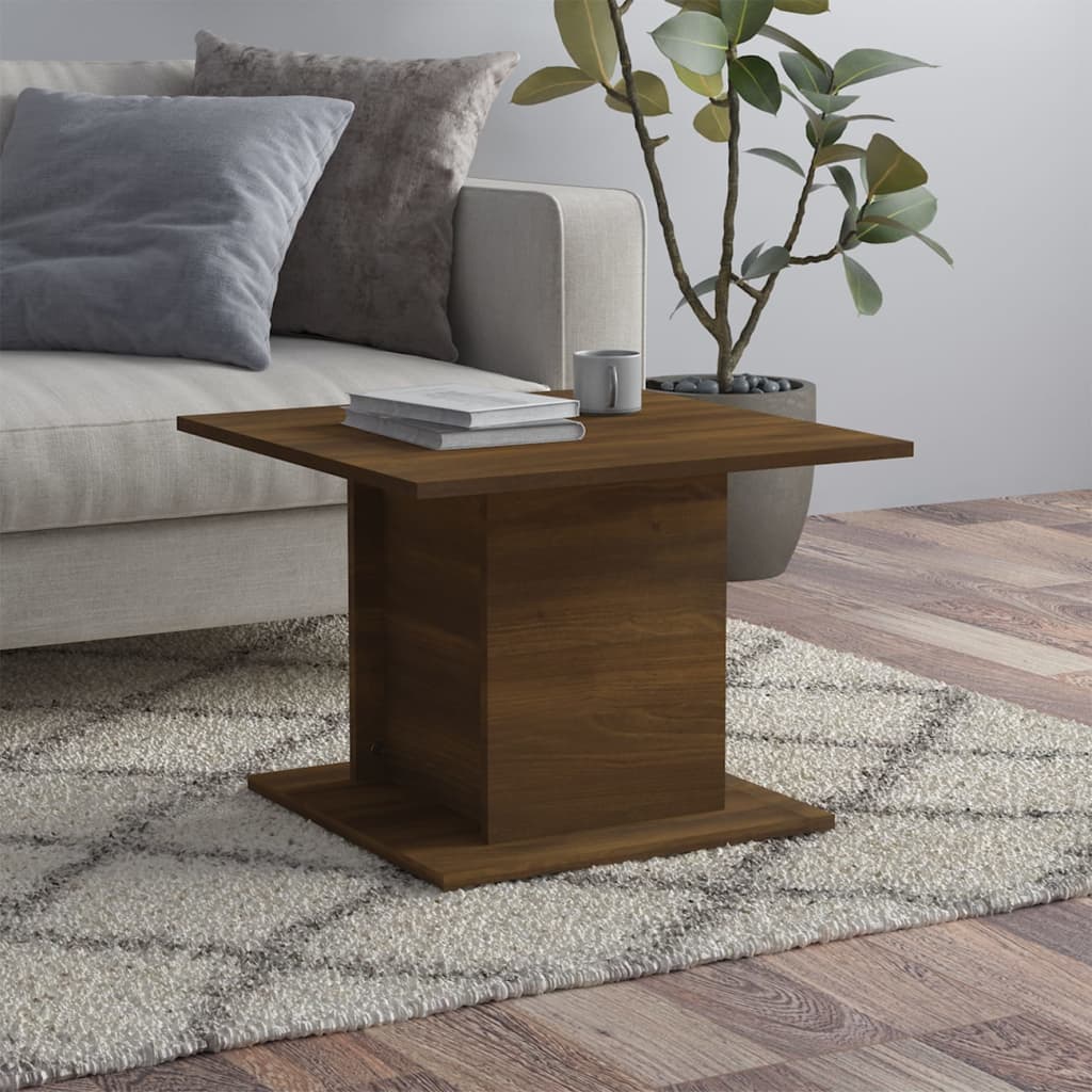 Table basse chêne marron 55,5x55,5x40 cm bois d'ingénierie - XIOS