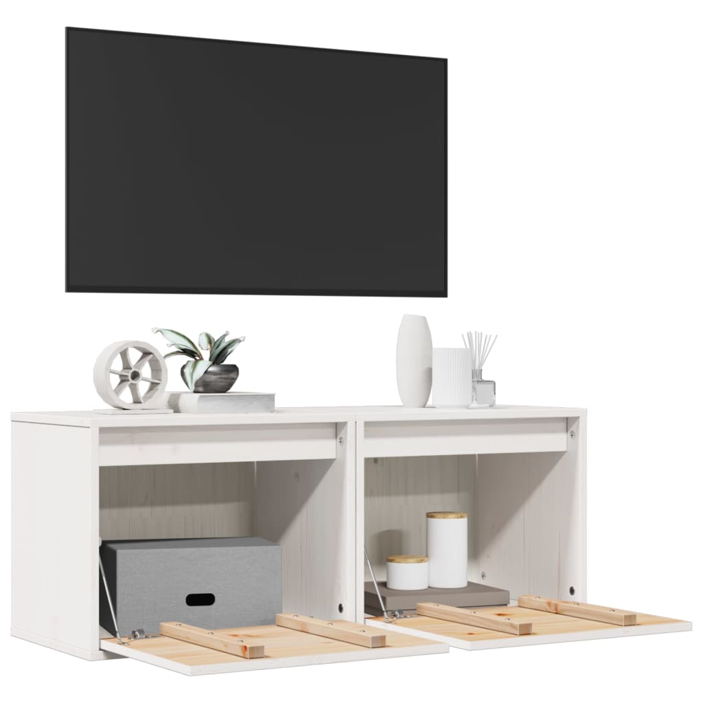 Armoires murales 2 pcs Blanc 45x30x35 cm Bois de pin massif - XIOS