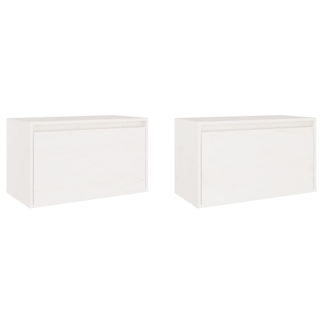 Armoires murales 2 pcs Blanc 60x30x35 cm Bois de pin massif - XIOS