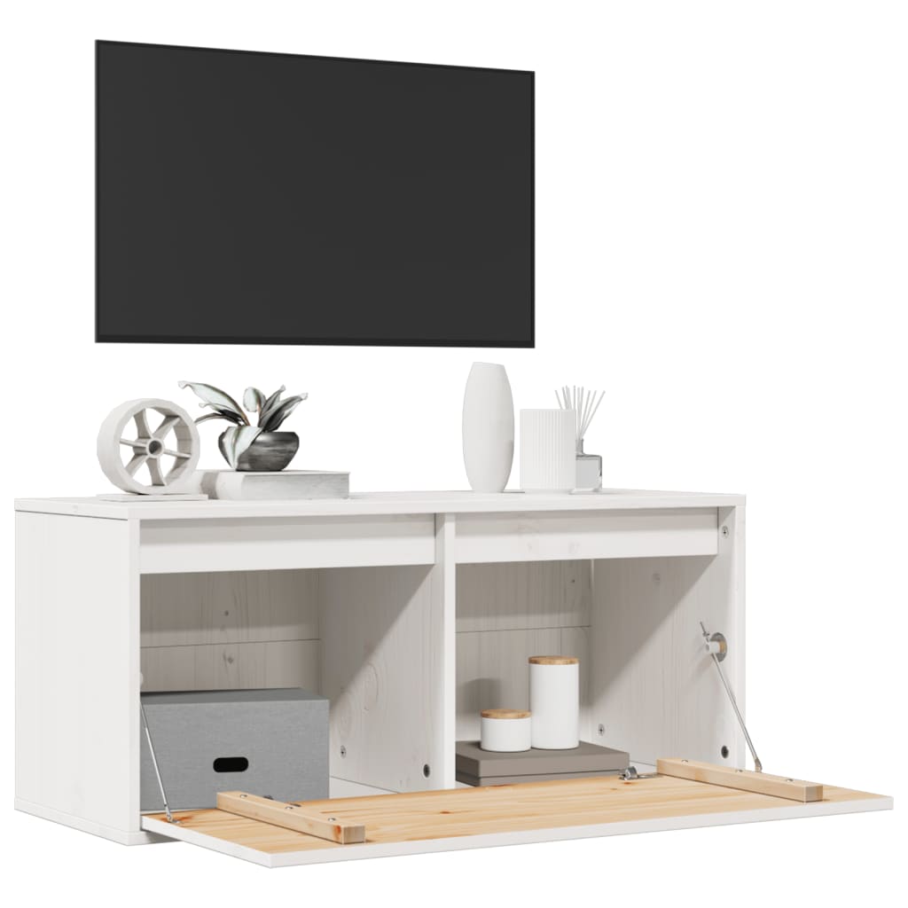 Armoire murale Blanc 80x30x35 cm Bois de pin massif - XIOS