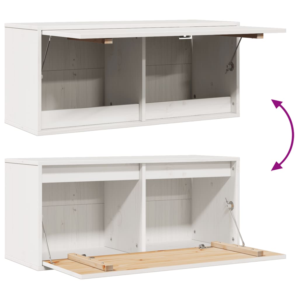 Armoire murale Blanc 80x30x35 cm Bois de pin massif - XIOS