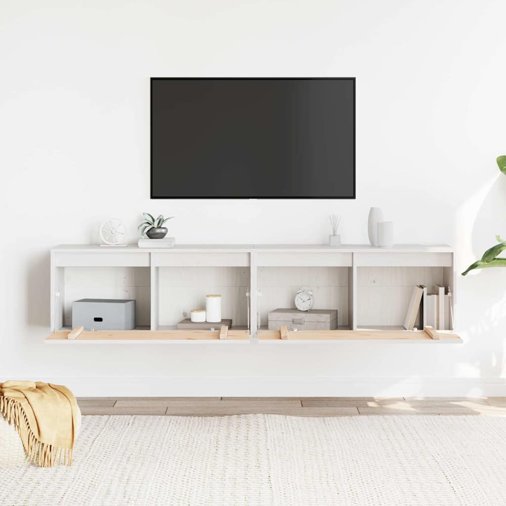 Armoires murales 2 pcs Blanc 80x30x35 cm Bois de pin massif - XIOS