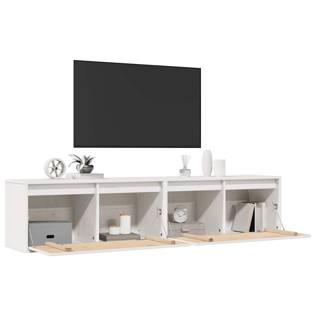 Armoires murales 2 pcs Blanc 80x30x35 cm Bois de pin massif - XIOS