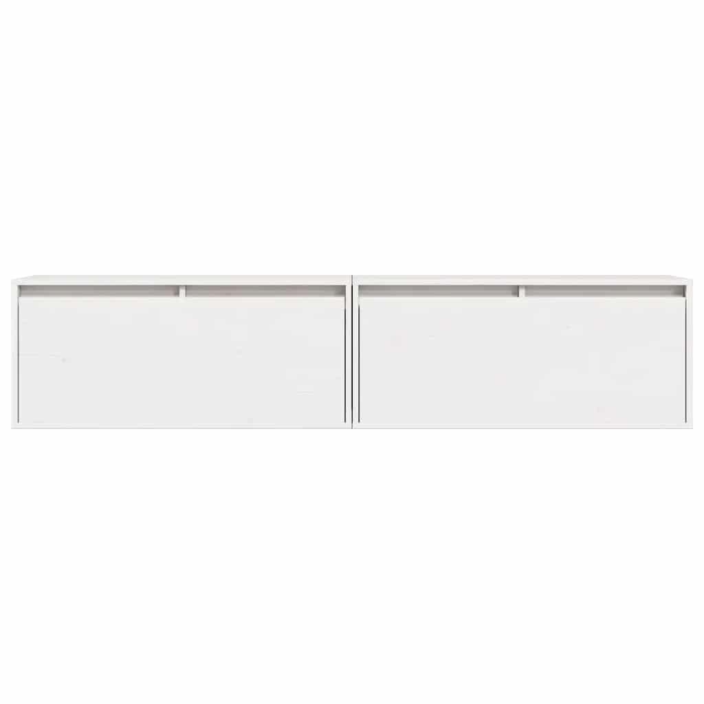 Armoires murales 2 pcs Blanc 80x30x35 cm Bois de pin massif - XIOS