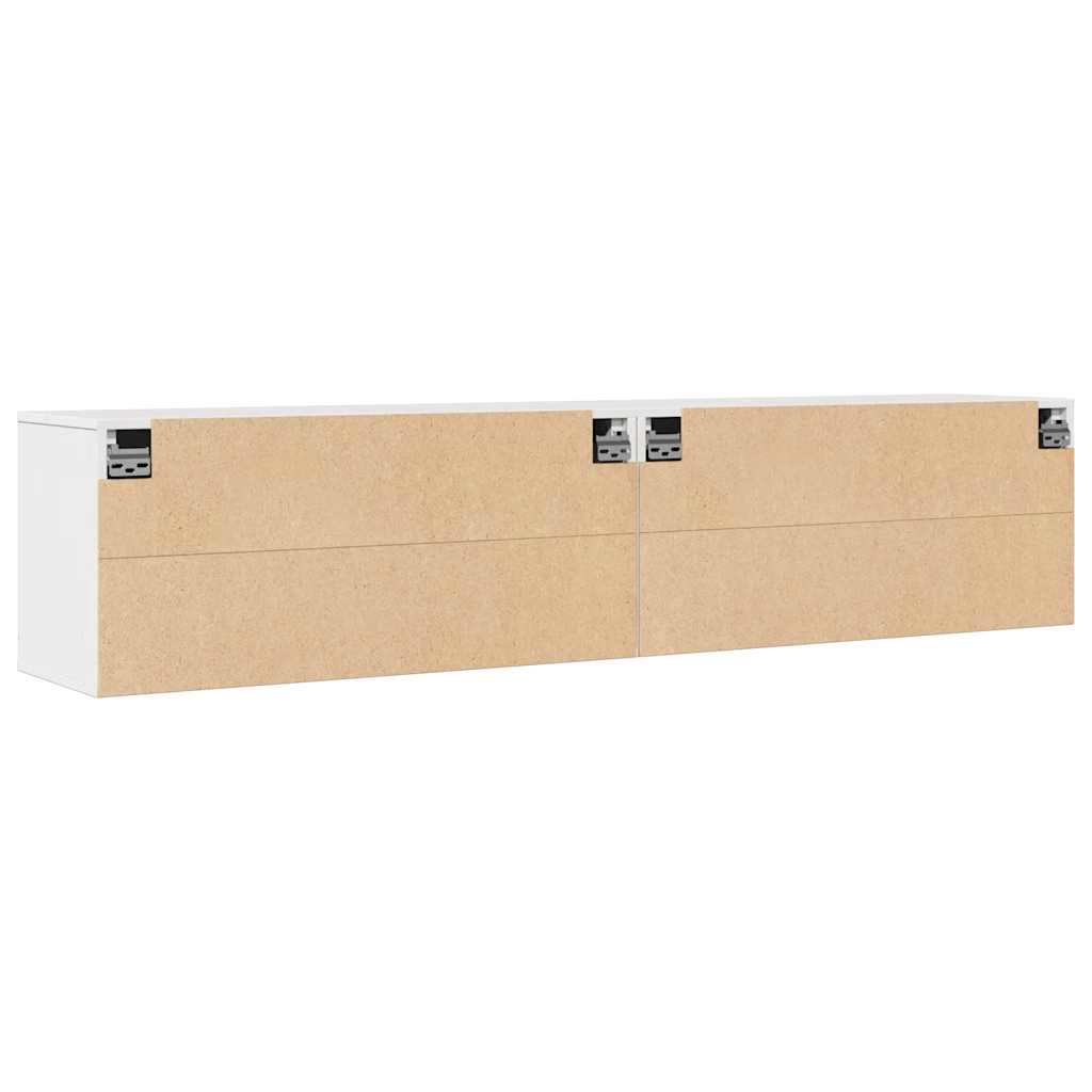 Armoires murales 2 pcs Blanc 80x30x35 cm Bois de pin massif - XIOS