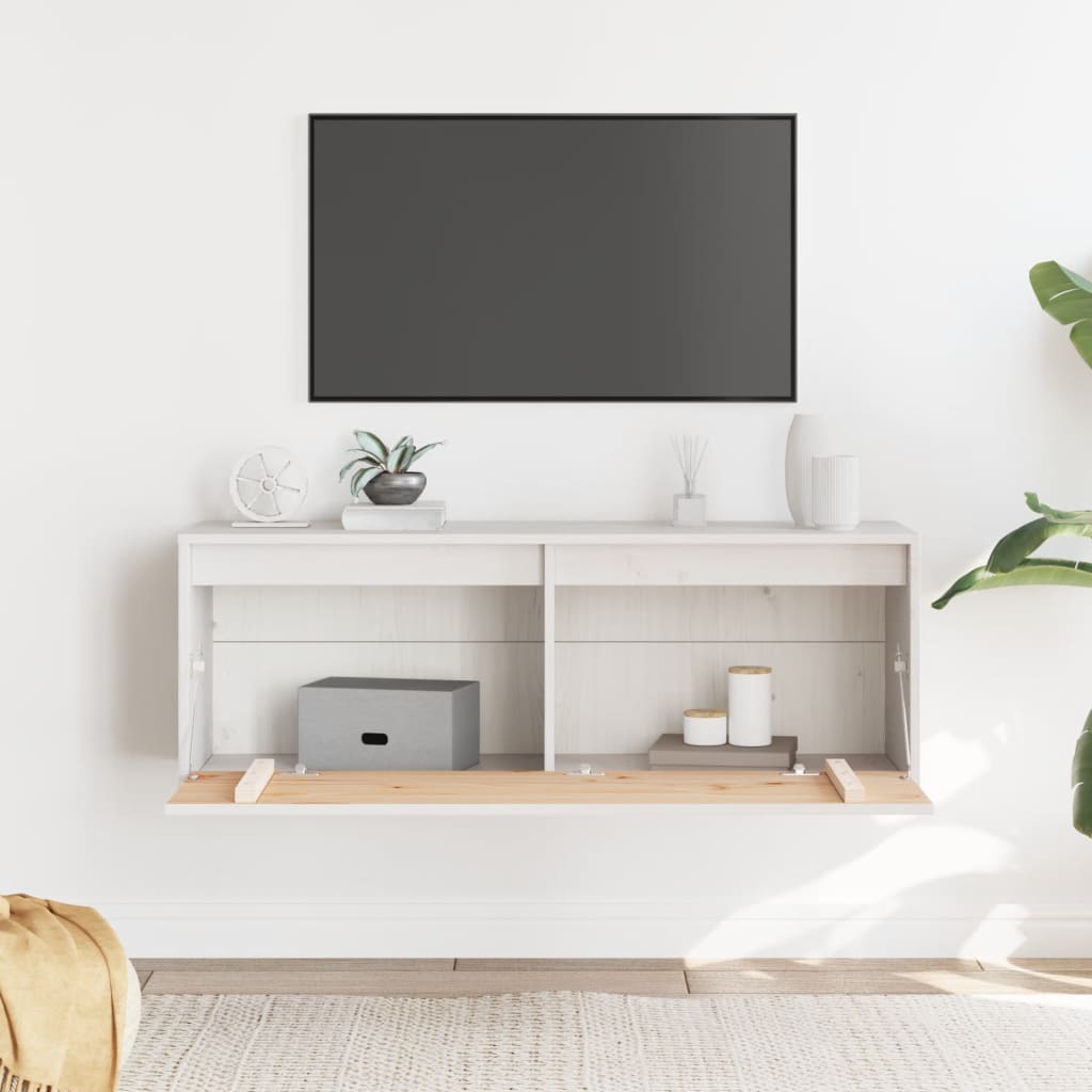 Armoire murale Blanc 100x30x35 cm Bois de pin massif - XIOS