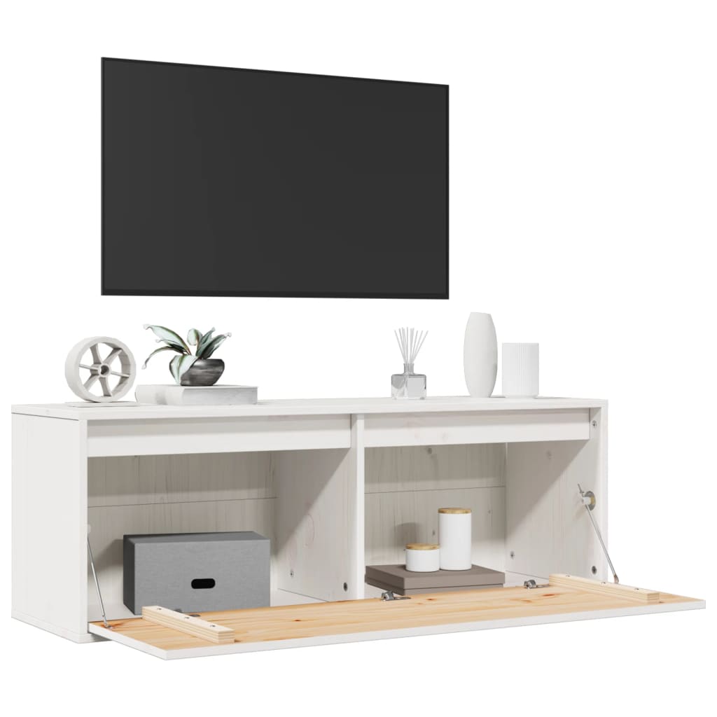 Armoire murale Blanc 100x30x35 cm Bois de pin massif - XIOS