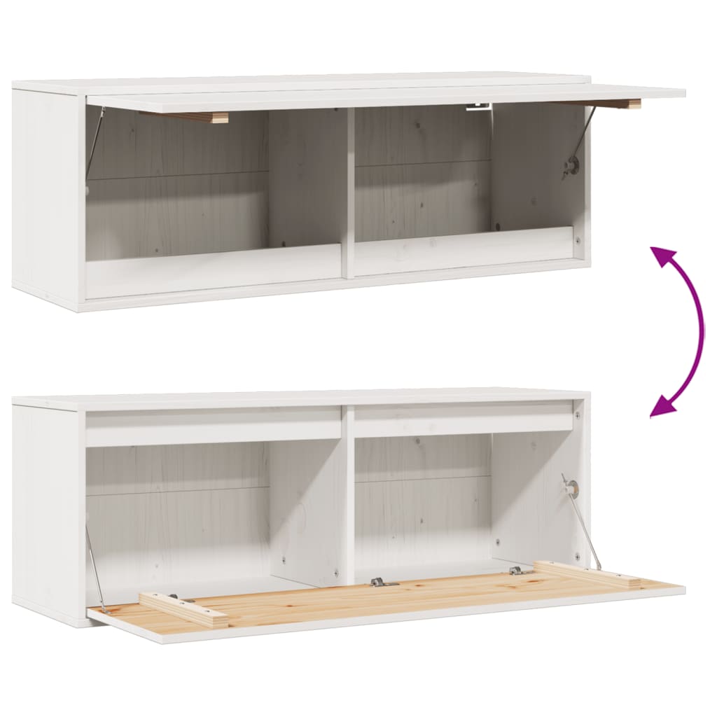 Armoire murale Blanc 100x30x35 cm Bois de pin massif - XIOS