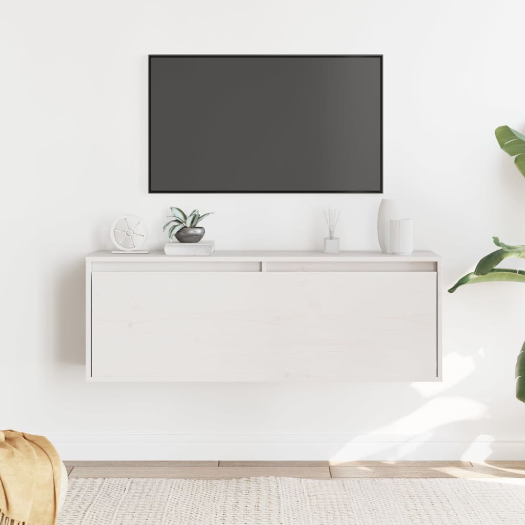 Armoire murale Blanc 100x30x35 cm Bois de pin massif - XIOS