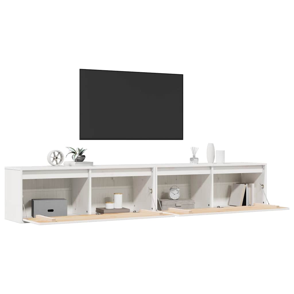 Armoires murales 2 pcs Blanc 100x30x35 cm Bois de pin massif - XIOS