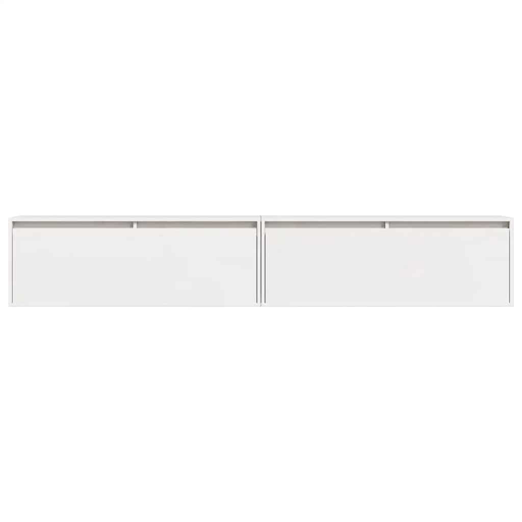 Armoires murales 2 pcs Blanc 100x30x35 cm Bois de pin massif - XIOS