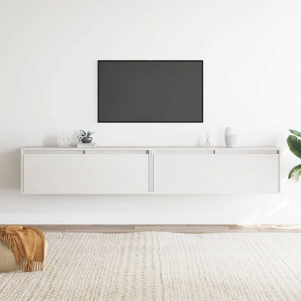 Armoires murales 2 pcs Blanc 100x30x35 cm Bois de pin massif - XIOS