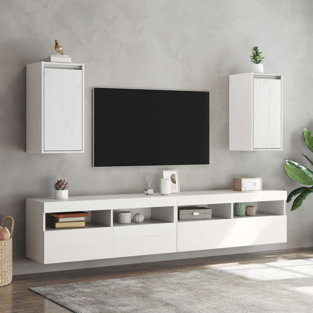 Armoires murales 2 pcs Blanc 30x30x60 cm Bois de pin massif - XIOS