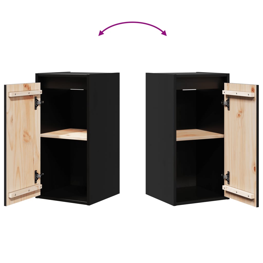 Armoires murales 2 pcs Noir 30x30x60 cm Bois de pin massif - XIOS