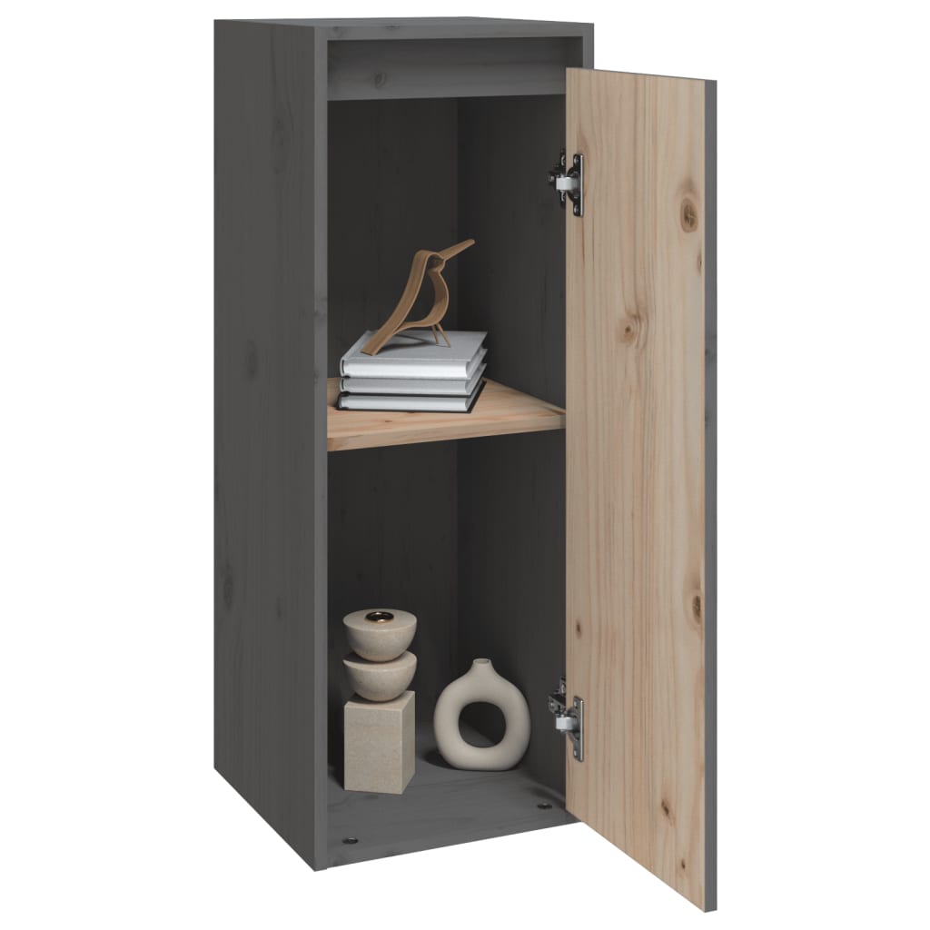 Armoire murale Gris 30x30x80 cm Bois de pin massif - XIOS