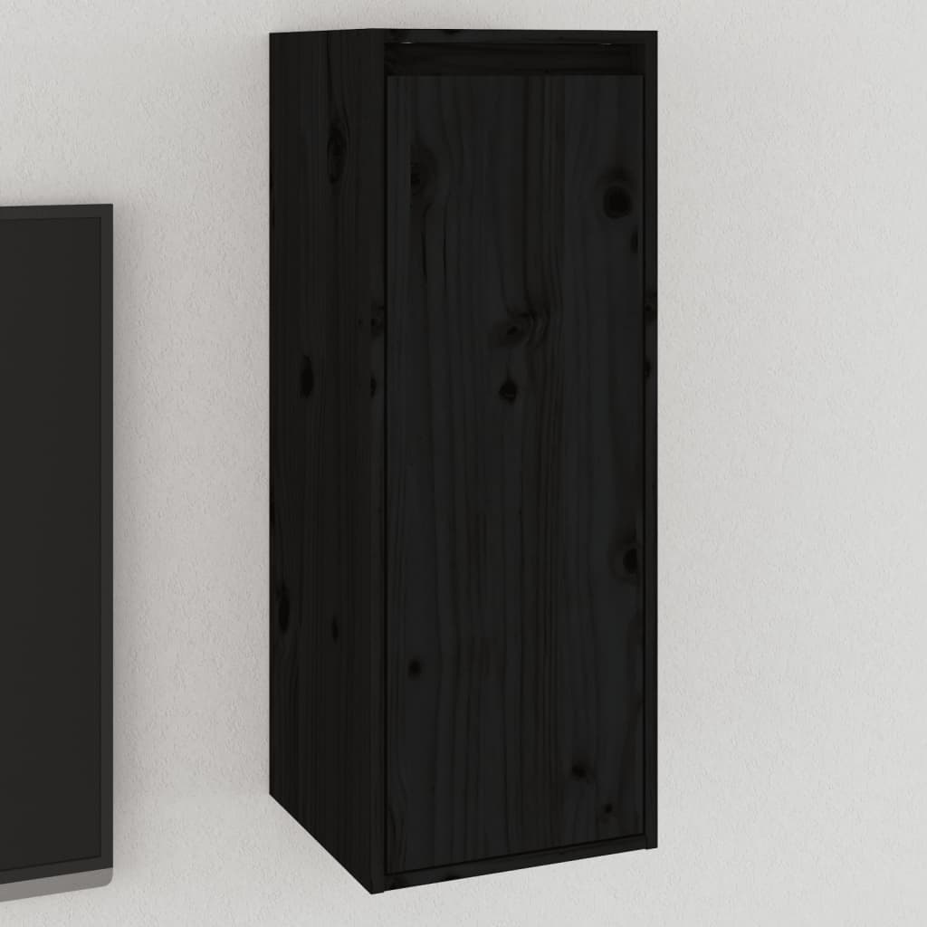 Armoire murale noir 30x30x80 cm Bois de pin massif - XIOS