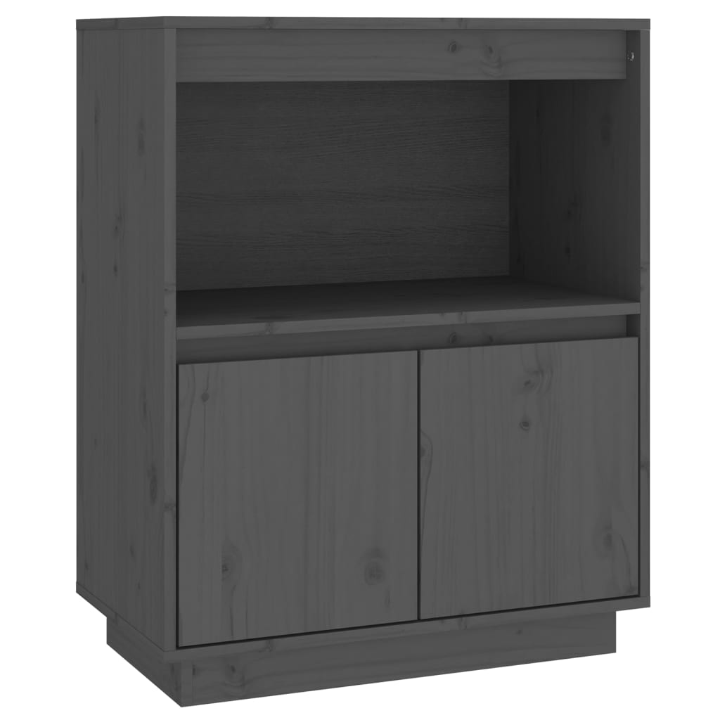Buffet Gris 60x34x75 cm Bois massif de pin - XIOS