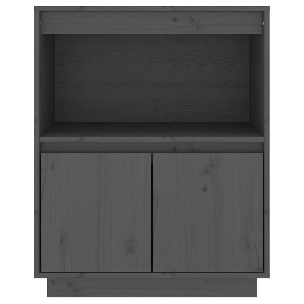 Buffet Gris 60x34x75 cm Bois massif de pin - XIOS