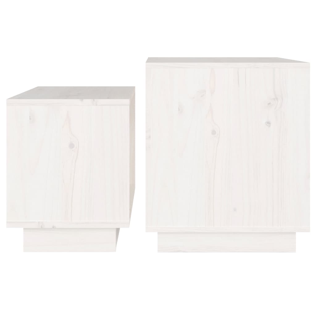 Tables basses gigognes 2 pcs Blanc Bois de pin massif - XIOS