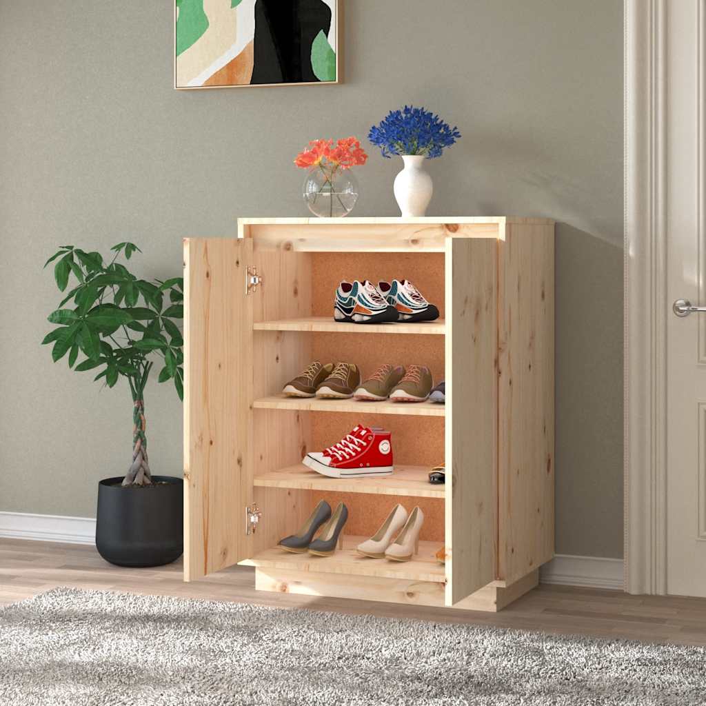 Armoire à chaussures 60x35x80 cm Bois de pin massif - XIOS