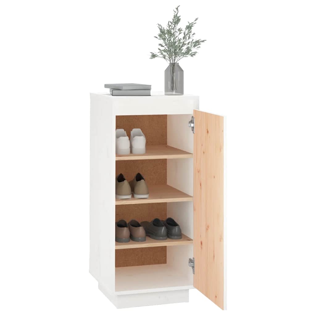 Armoire à chaussures Blanc 35x35x80 cm Bois de pin massif - XIOS