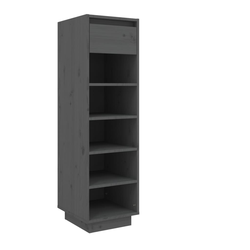 Armoire à chaussures gris 30x34x105 cm bois de pin massif - XIOS