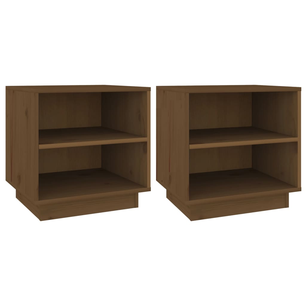 Tables de chevet 2pcs Marron miel 40x34x40cm Bois de pin solide - XIOS