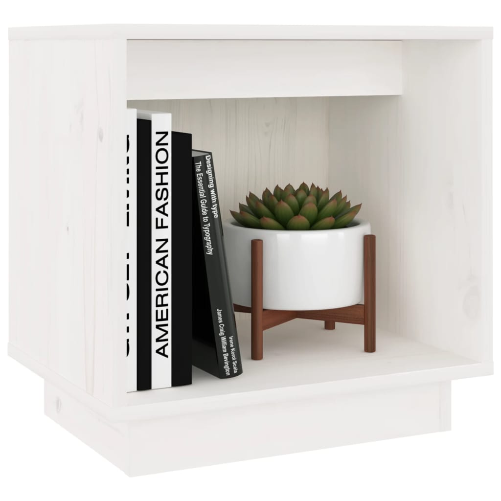 Table de chevet Blanc 40x30x40 cm Bois de pin solide - XIOS