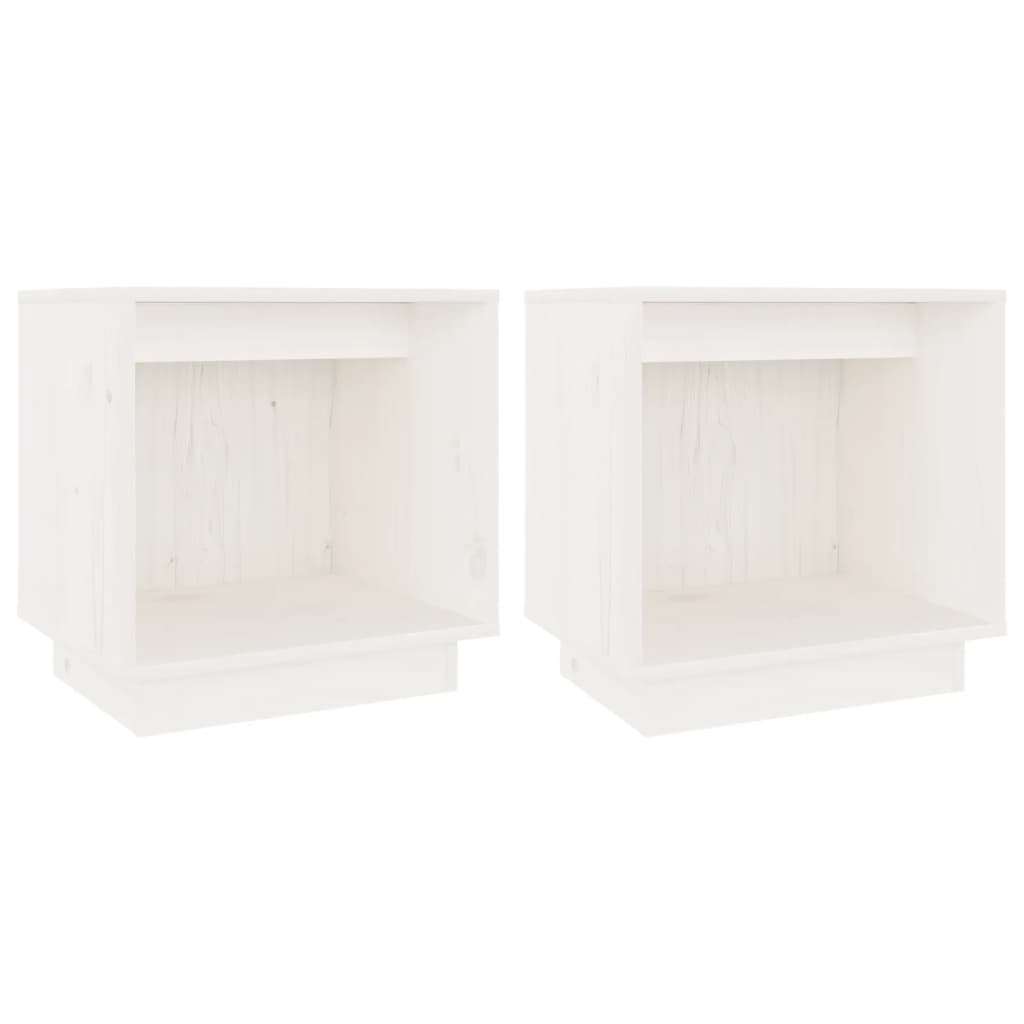 Tables de chevet 2 pcs Blanc 40x30x40 cm Bois de pin solide - XIOS