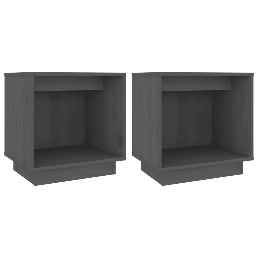 Tables de chevet 2 pcs Gris 40x30x40 cm Bois de pin solide - XIOS