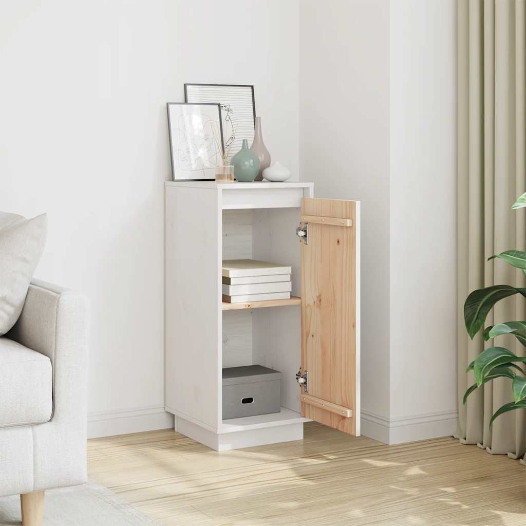 Buffet Blanc 31,5x34x75 cm Bois massif de pin - XIOS