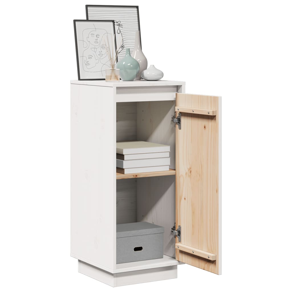 Buffet Blanc 31,5x34x75 cm Bois massif de pin - XIOS