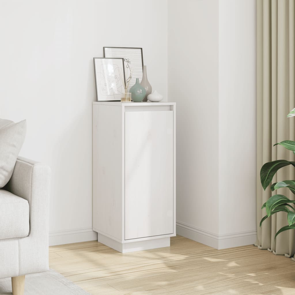 Buffet Blanc 31,5x34x75 cm Bois massif de pin - XIOS