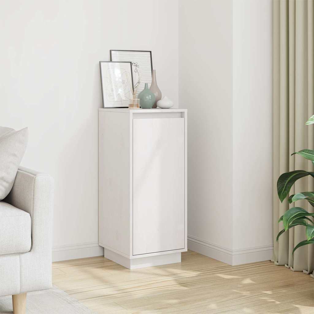 Buffet Blanc 31,5x34x75 cm Bois massif de pin - XIOS