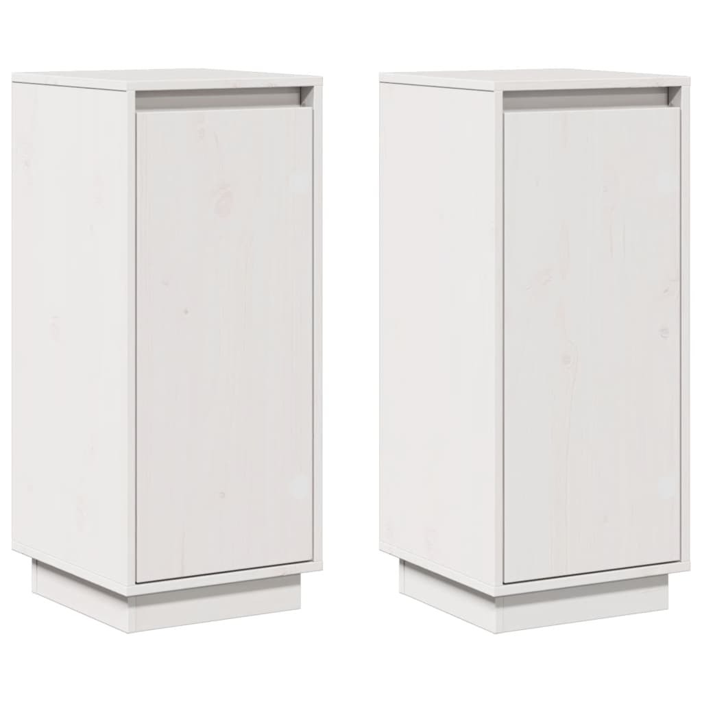 Buffets 2 pcs Blanc 31,5x34x75 cm Bois massif de pin - XIOS