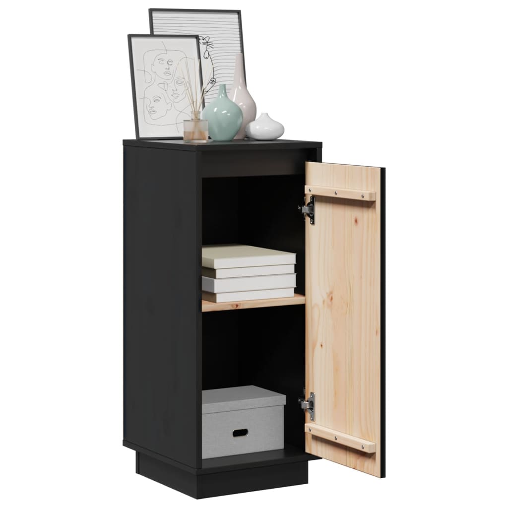 Buffets 2 pcs Noir 31,5x34x75 cm Bois massif de pin - XIOS