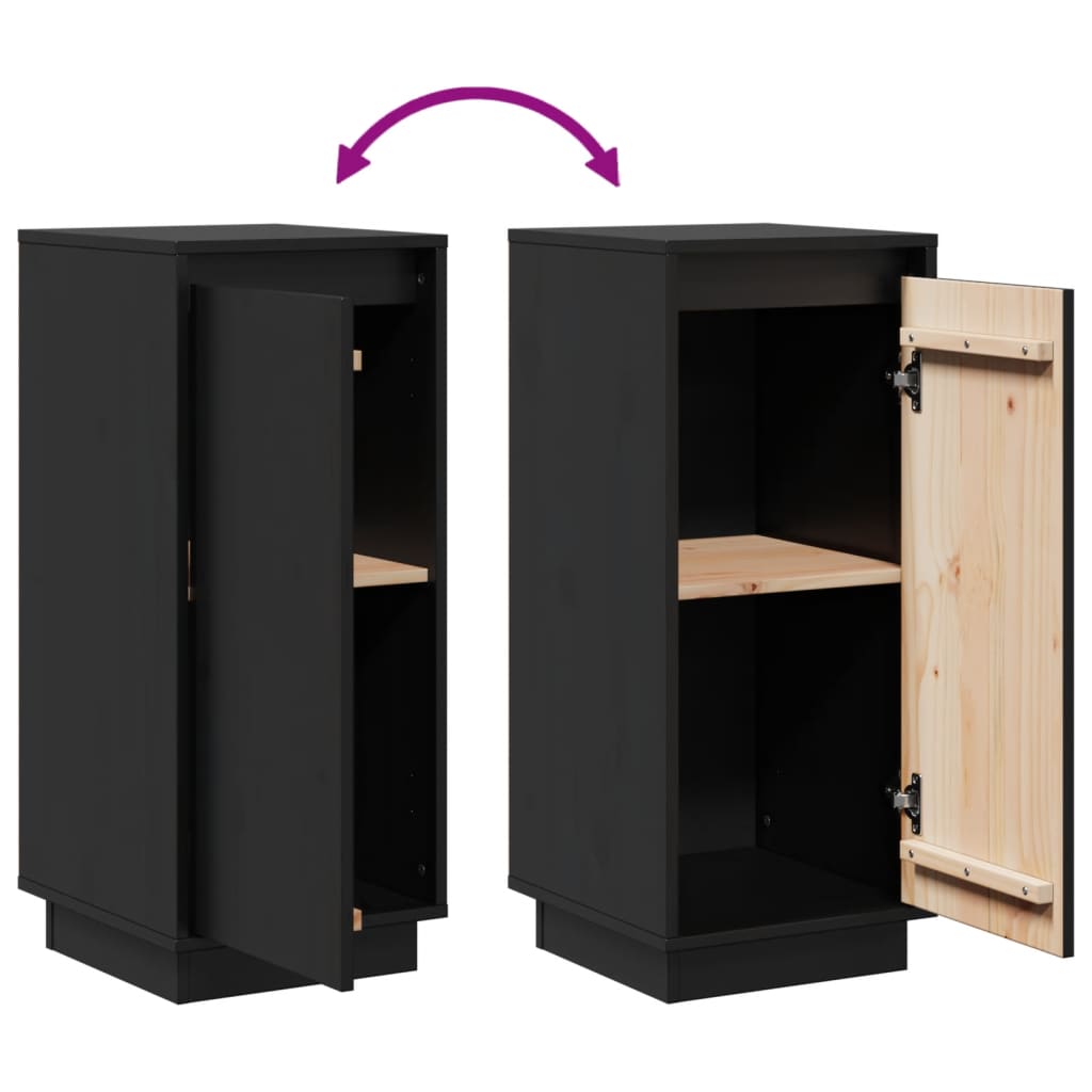 Buffets 2 pcs Noir 31,5x34x75 cm Bois massif de pin - XIOS