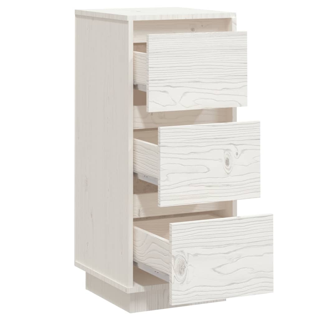 Buffet Blanc 32x34x75 cm Bois massif de pin - XIOS