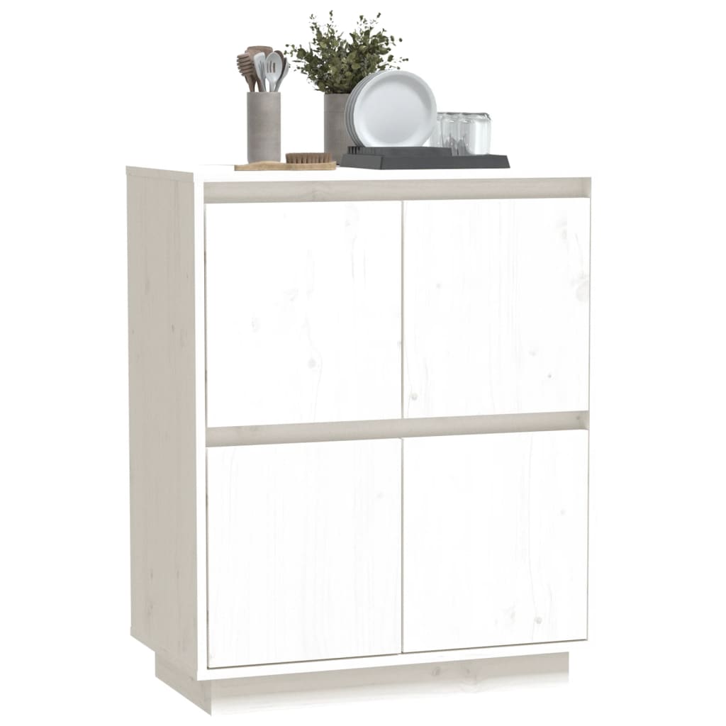 Buffet Blanc 60x34x75 cm Bois massif de pin - XIOS