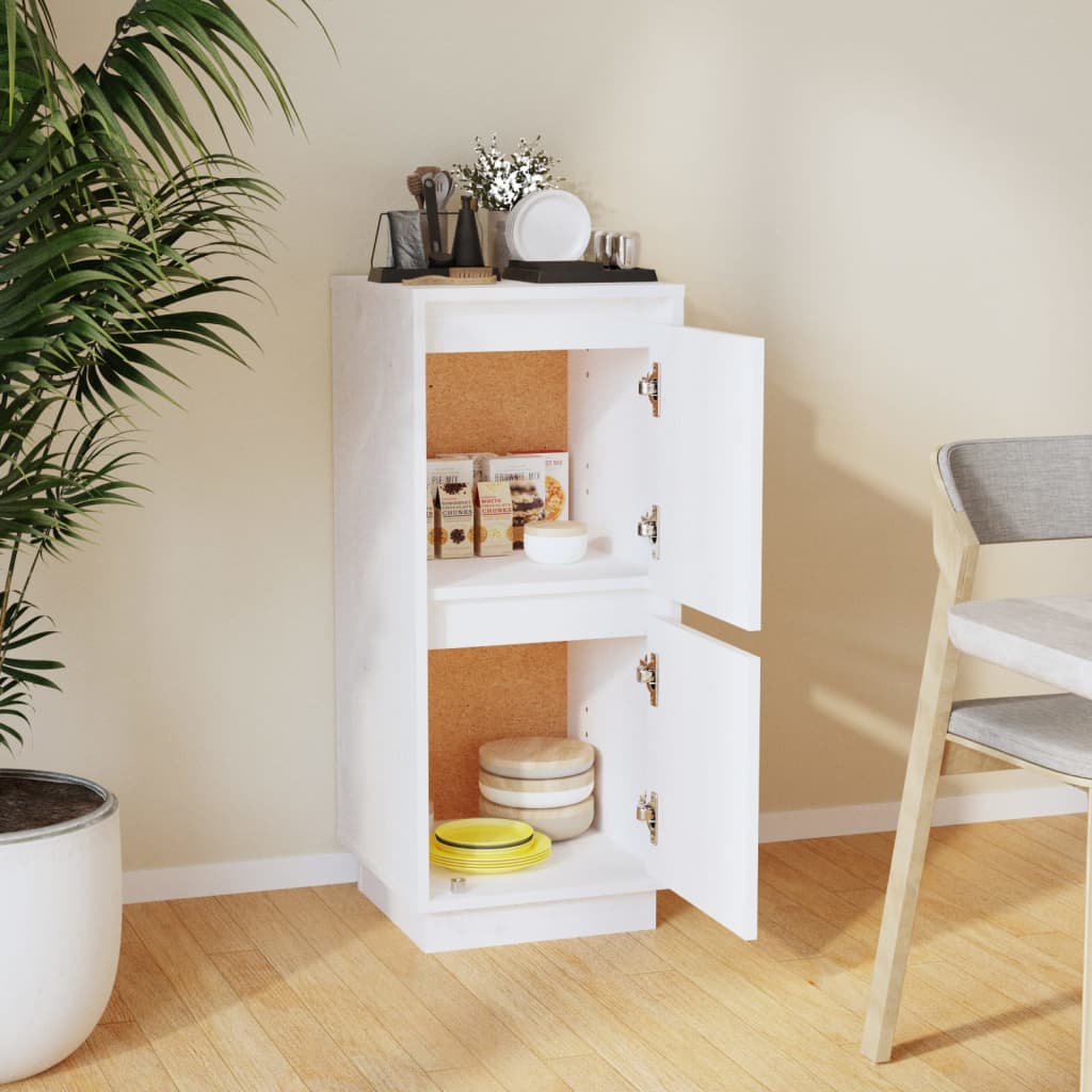 Buffet Blanc 31,5x34x75 cm Bois massif de pin - XIOS