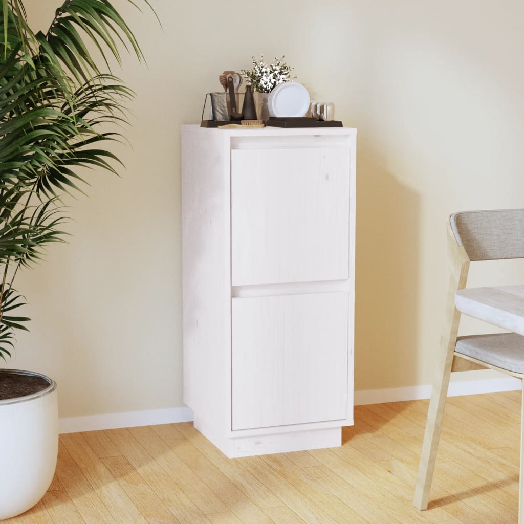 Buffet Blanc 31,5x34x75 cm Bois massif de pin - XIOS